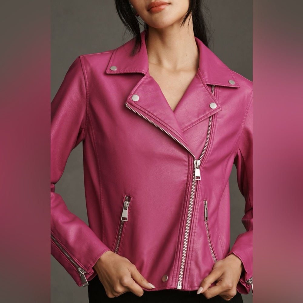 Saige- Anthropologie Pink Leather Jacket